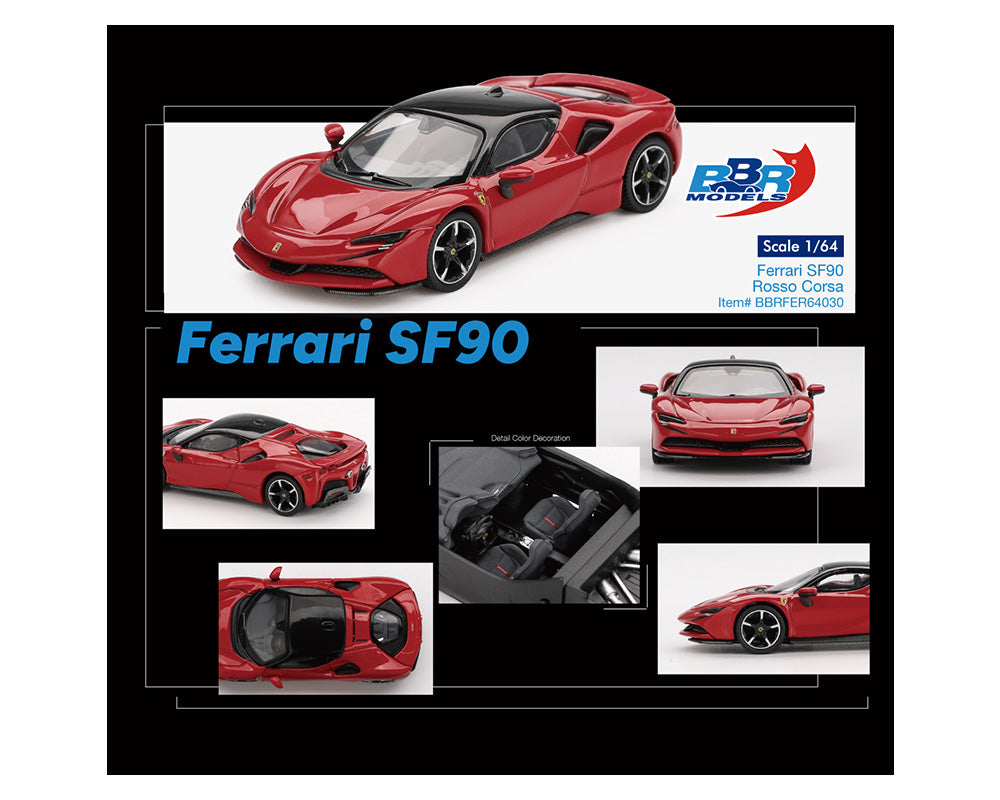 (Preorder) BBR Models 1:64 Ferrari SF90 – Rosso Corsa – Limited Edition