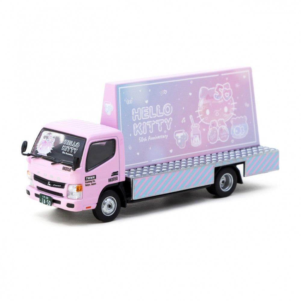 Tarmac Works 1/64 Mitsubishi Fuso Canter Hello Kitty Billboard Diecast Scale Model Car