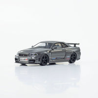 (Preorder) Kyosho 1:64 Nissan Skyline GT-R (NISMO BNR34 CRS Version) with MOTN LED Base Compatible – Gray