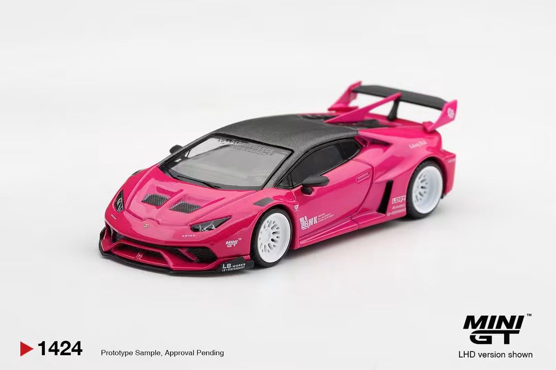 MiniGt MGT01424 LB★WORKS Lamborghini Huracán GT Ruby Purple
Chevrolet Corvette ZR1 T orch Red
LHD version only (Copy) (Copy)