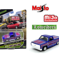 (Preorder) Maisto 1:64 1987 Chevrolet 1500 Lowriders – Metallic Blue – Design Lowriders – MiJo Exclusives Limited Edition 3,600 Pieces