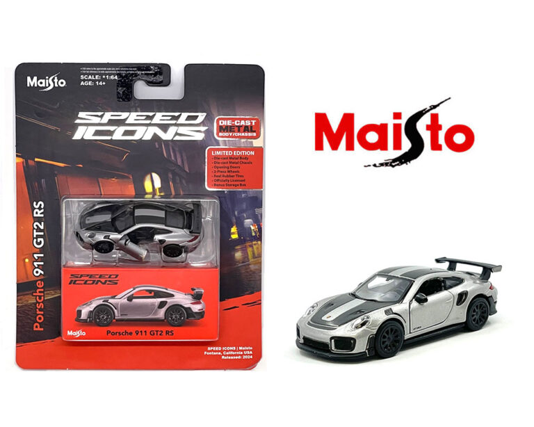 Maisto 1:64 Speed Icons 2024 – Porsche 911 GT2 RS – Silver