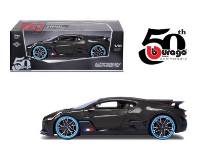 (Preorder) Bburago 1:18 50th Anniversary Bugatti Divo – Carbon Fib