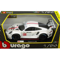 (Arriving Soon) Bburago 1:24 Porsche 911 RSR – White – Race Series