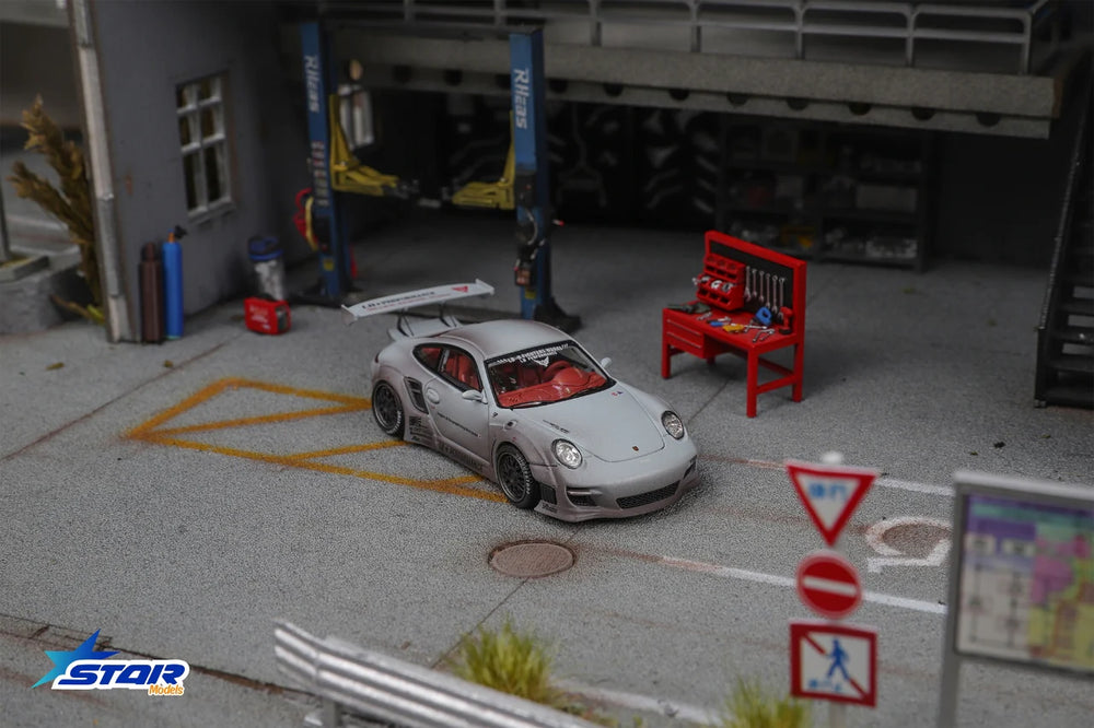 Star Models 1:64 Porsche RWB 997 Wide-Body Modified - Grey