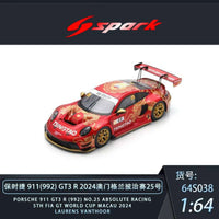 Spark 1:64 PORSCHE 911 GT3 R(992)NO.25 ABSOLUTE RACING5TH FIA GT WORLD CUP MACAU 2024LAURENS VANTHOOR 64S038