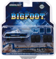 
              50th Anniversary 1:64 Bigfoot #1 (1979) - 1974 Ford F-250 Monster Truck on Gooseneck Trailer with Replacement Tires (Hobby Exclusive)
            