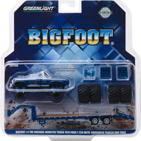 50th Anniversary 1:64 Bigfoot #1 (1979) - 1974 Ford F-250 Monster Truck on Gooseneck Trailer with Replacement Tires (Hobby Exclusive)