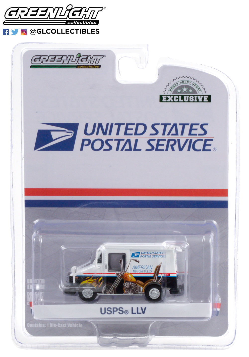 United States Postal Service (USPS) Long-Life Postal Delivery Vehicle (LLV) - American Motorcycles Collectible Stamps LLV (Hobby Exclusive)