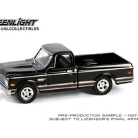 Preorder) Greenlight 1:64 1972 Chevrolet Cheyenne C10 Short Bed – Black – Hobby Exclusive