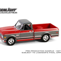 (Preorder) Greenlight 1:64 1972 Chevrolet Cheyenne C10 Short Bed – Red with Grey – Hobby Exclusive