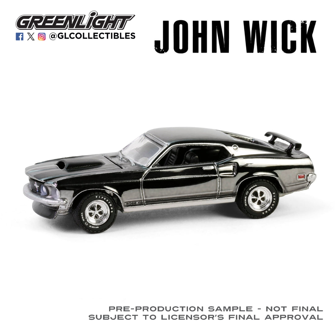 1:64 John Wick (2014) - 1969 Ford Mustang BOSS 429 - Silver Chrome Edition (Hobby Exclusive)