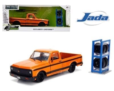 Jada 1:24 1972 Chevrolet Cheyenne – Orange – Just Trucks with Rack