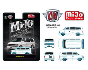 (Preorder) M2 Machines 1:64 1995 Chevrolet Astro Van Custom Slow & Low – White – MiJo Exclusives