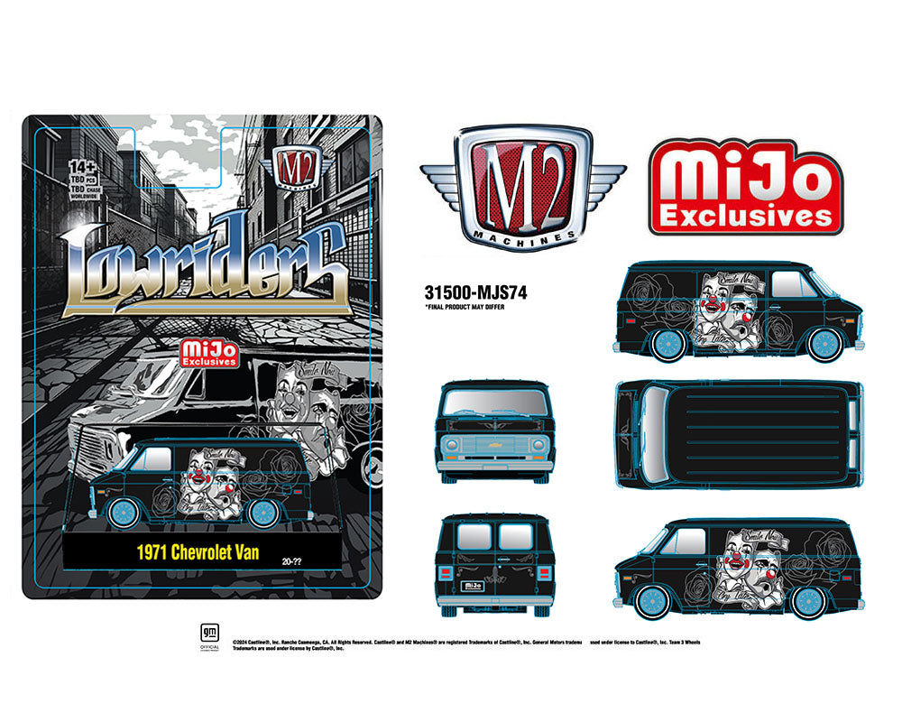 M2 Machines 1:64 1971 Chevrolet Van Lowriders Limited Edition – Black – Mijo Exclusives