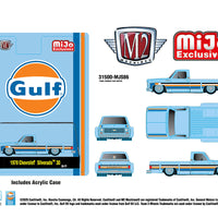 (Preorder) M2 Machines 1:64 1978 Chevrolet Silverado 30 Custom GULF – Blue – MiJo Exclusives Limited Edition