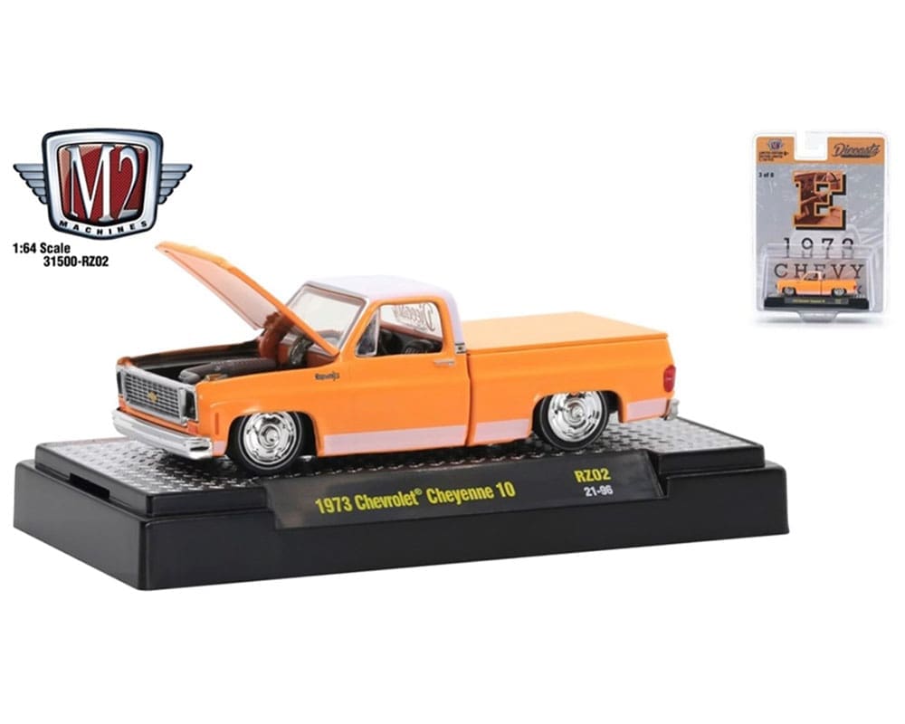 M2 Machines 1:64 Riverside Show Exclusives 1973 Chevrolet Cheyenne 10 “E ” Orange Limited 6,000 Pieces