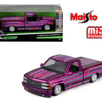 Maisto 1:24 1993 Chevrolet 454 SS Pickup Lowriders – Metallic Purple – Design Lowriders – Mijo Exclusives