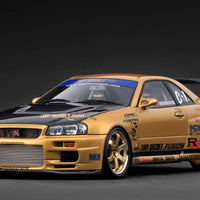 IG3847 TOP SECRET 34GT-R (BNR34) Gold 1/18