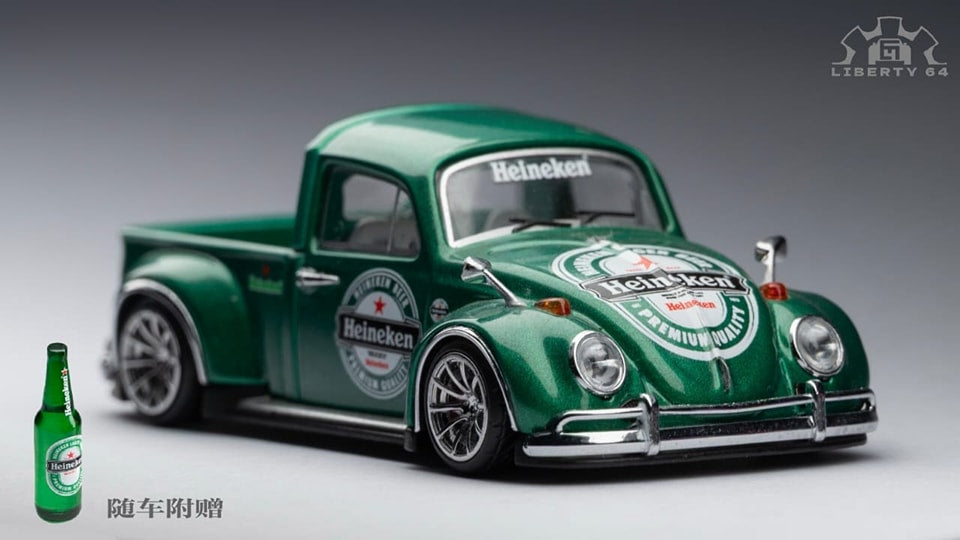 Liberty64 1:64 Diecast Model Beetle Pickup, Rob3rt Design Heineken