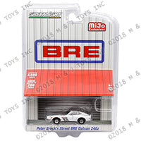 Greenlight 1:64 1971 Datsun 240Z BRE Edition (White/Silver) – MiJo Exclusives - Signed by Peter Brock