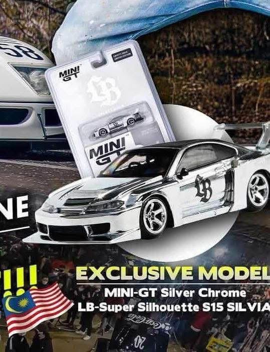 Liberty Walk MiniGt Store Japan Exclusive Super Silhoutte S15 Silvia Chrome