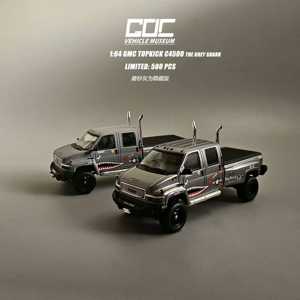 GOC 1:64 Diecast Model Medium-duty Truck Series Grey Shark Livery GMC TopKick C4500