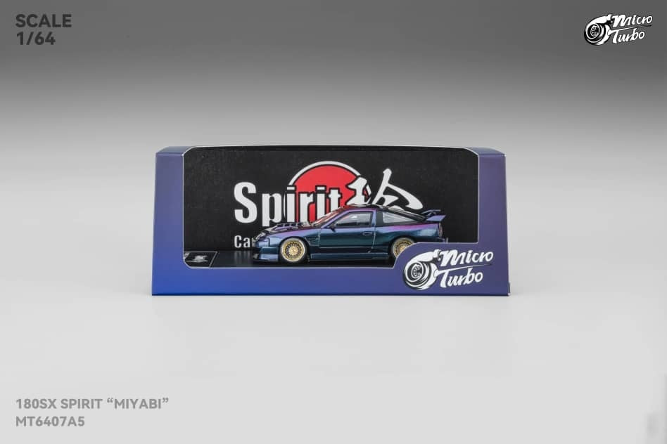 MicroTurbo 1:64 Diecast Model S13 Silvia 180SX，Spirit Rei Modified. GMHS Special Edition - Magic Purple Lowride *Retractable-Headlight, Visible Engine*
