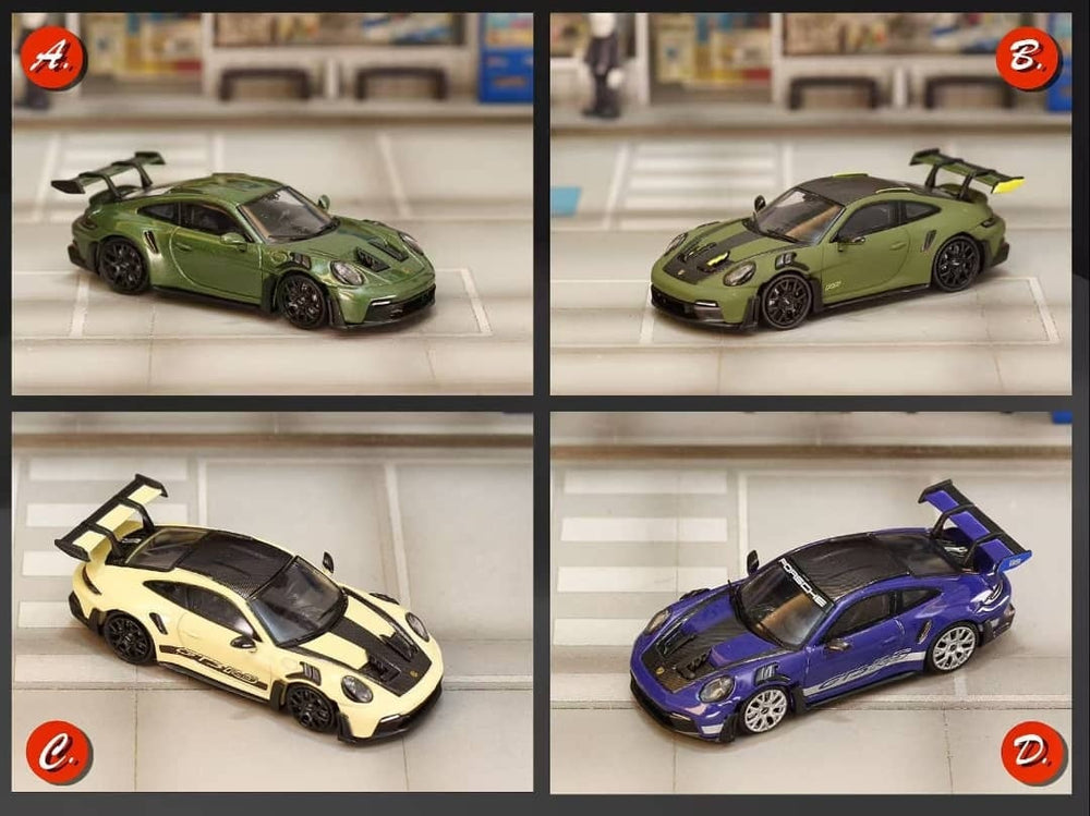 Street Weapon SW 1:64 Diecast Model 992 GT3 RS 4 Car Set