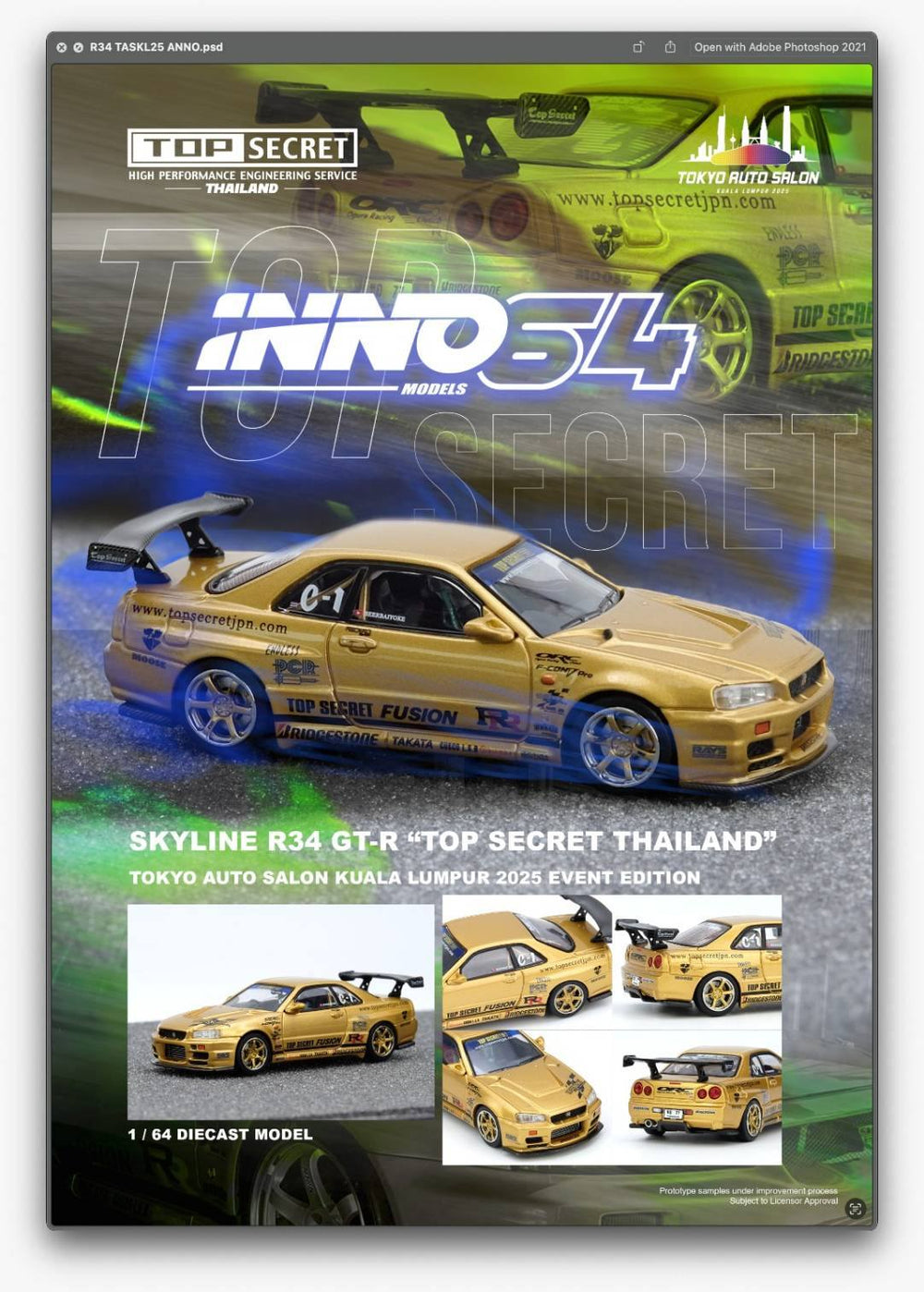 Inno64 Thailand Convention Exclusive Top Secret Nissan Skyline R34