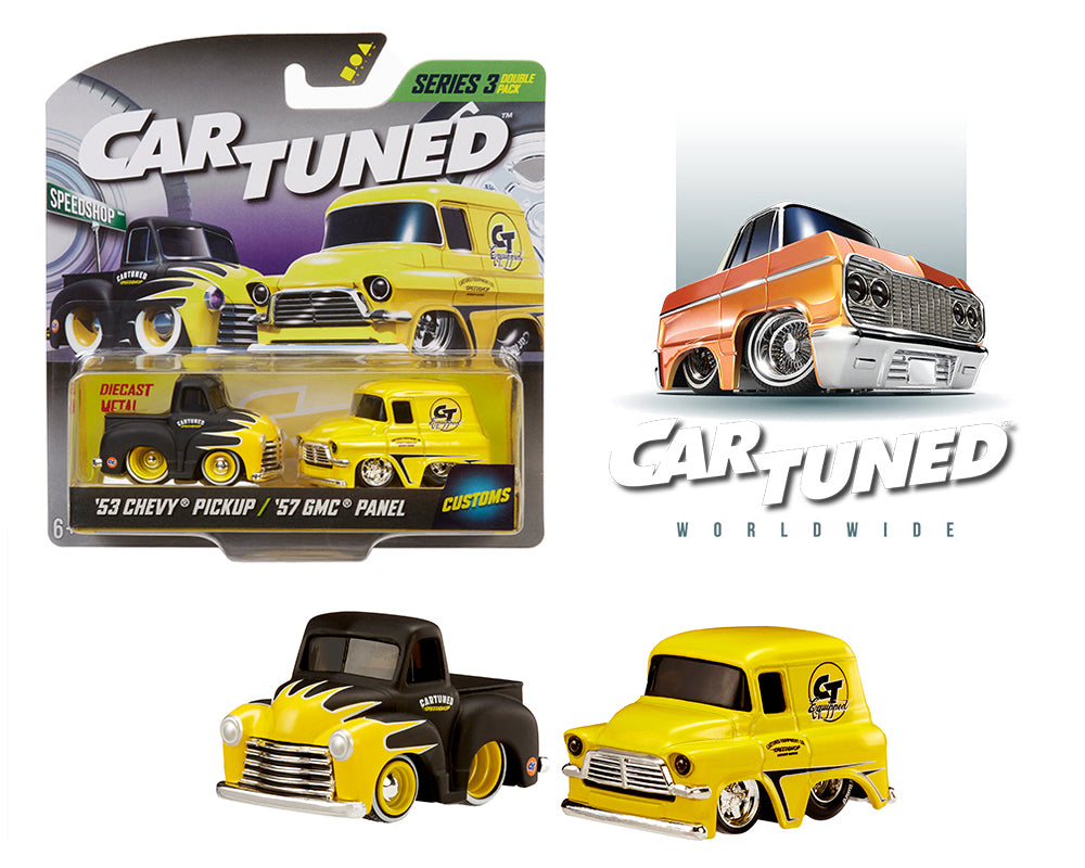 (Preorder) Car Tuned 1:64 2-Pack Series 3 – 1953 Chevrolet Pickup and 1957 GMC Panel Customs