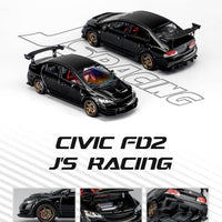 MicroTurbo MT 1:64 Diecast Model Civic FD2，J's Racing Modified.