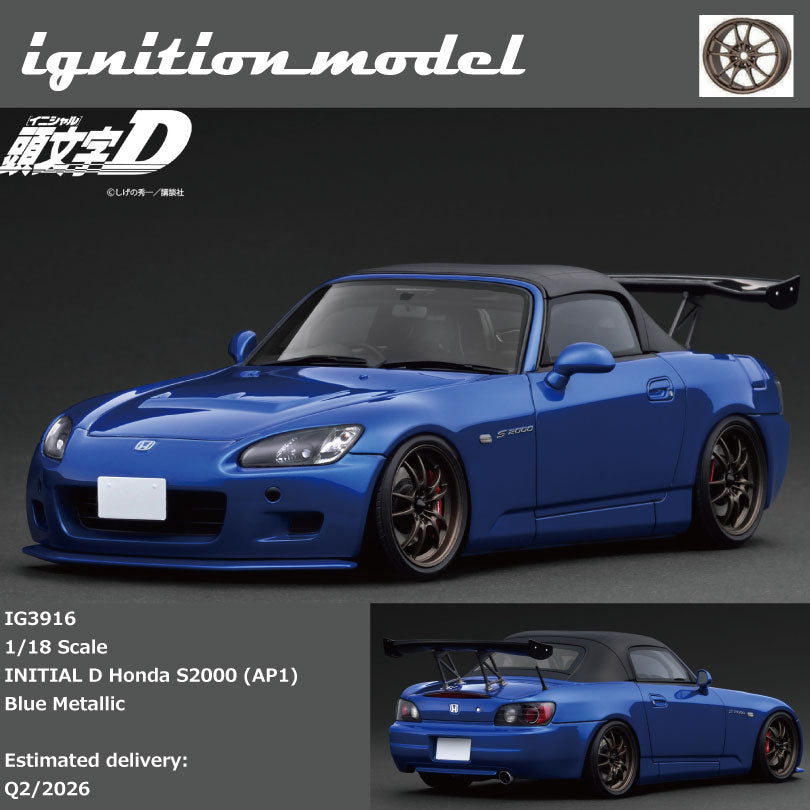 Ignition Model IG3916  1/18  INITIAL D Honda S2000 (AP1) Blue Metallic