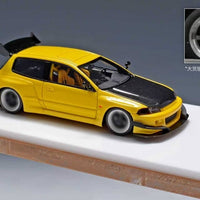 YM Model 1:64 Resin Model  Pandem Civic EG4 K20 Carbon-Hood Color: Yellow