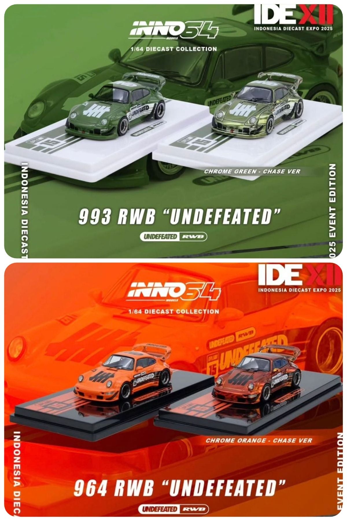 ID Expo 2025 Inno64 Set - Orange RWB Undefeated - Green signature RWB Undefeated