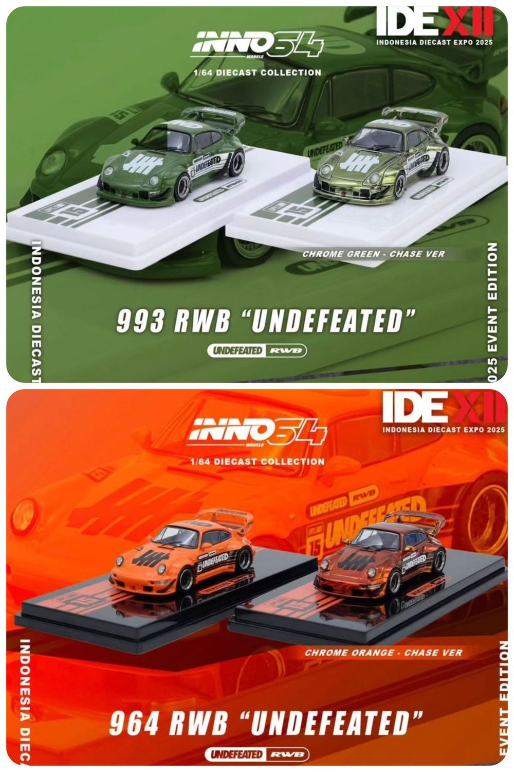 ID Expo 2025 Inno64 Set - Orange RWB Undefeated - Green signature RWB Undefeated