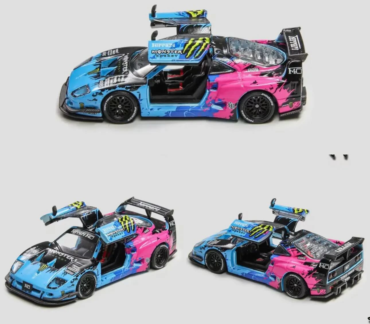 Demon King Auto 1/64 Supercar F40 LB-Works Wide-Body Gull Wing Gate Modified