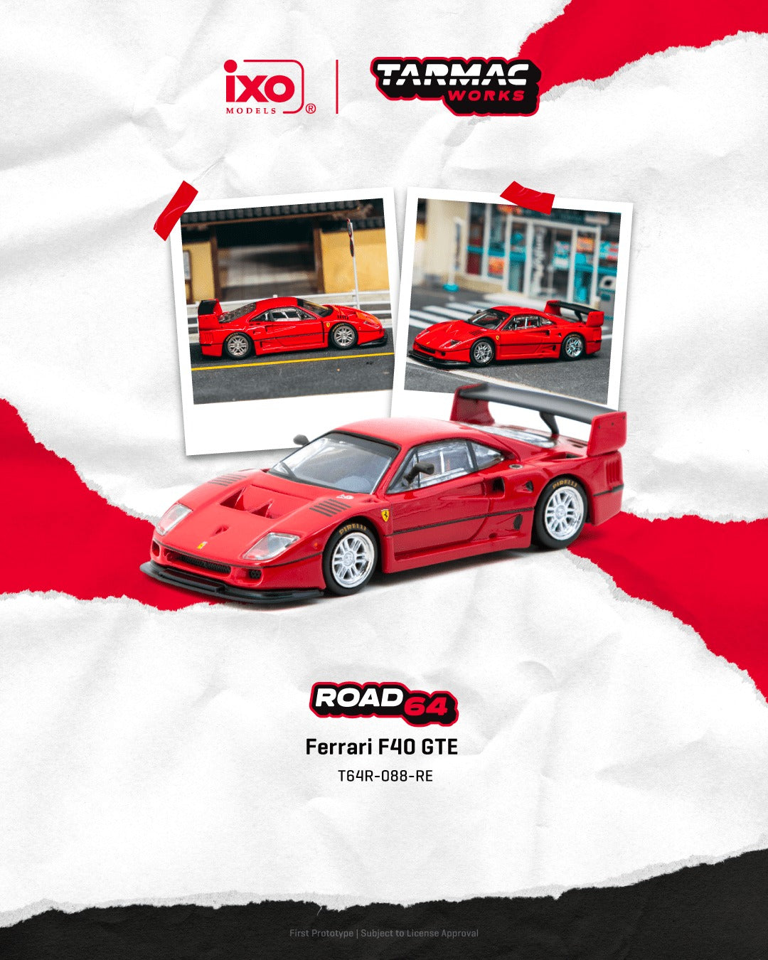 Tarmac Ferrari F40 GTE Red