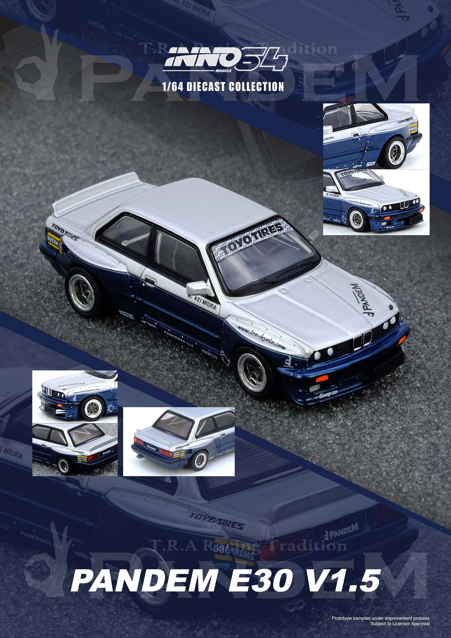 INNO64 PANDEM E30 M3 Silver/Blue