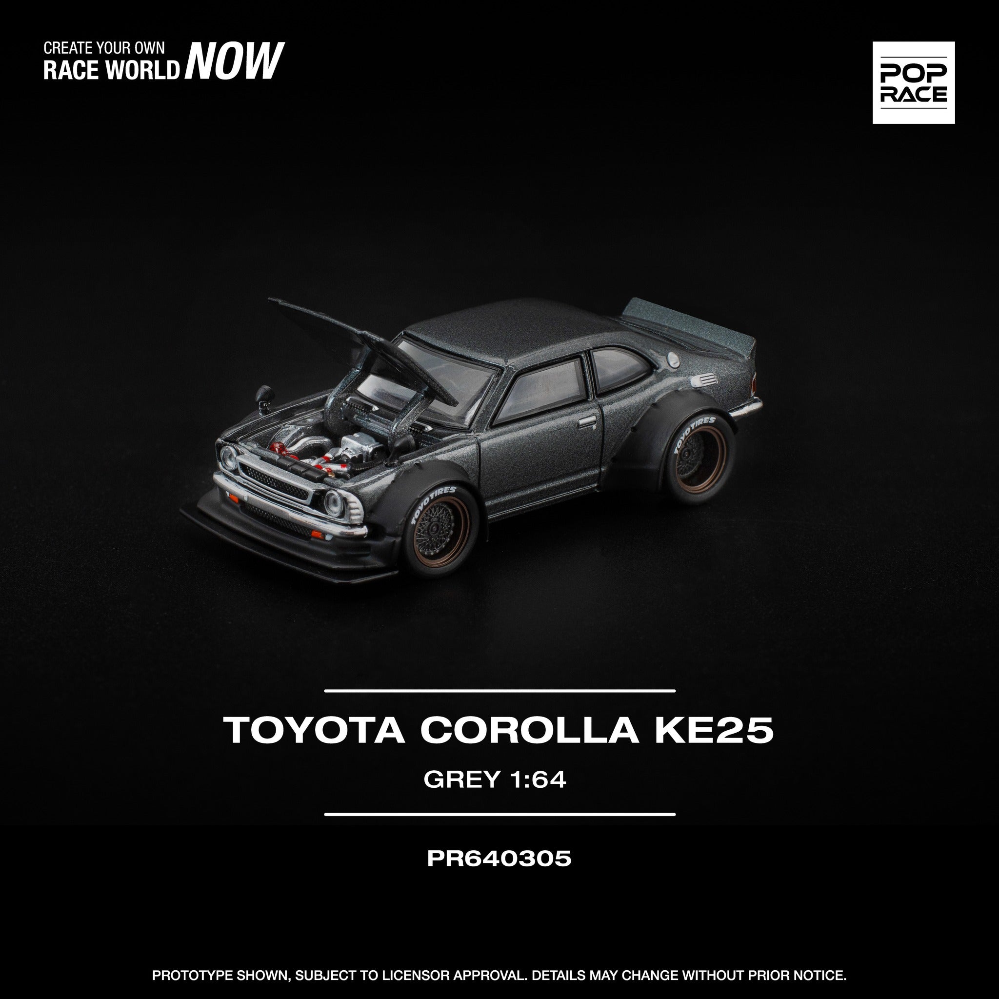 Pop Race PR640305 TOYOTA COROLLA KE 25 MATTE GREY