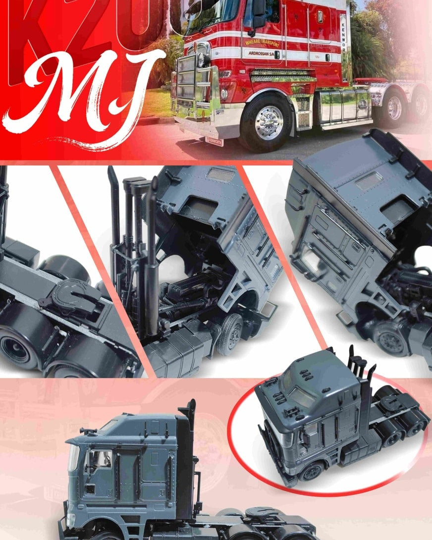 MJ 1:64 Diecast Model New Tooling! Kenworth K200 Color: Red / Black