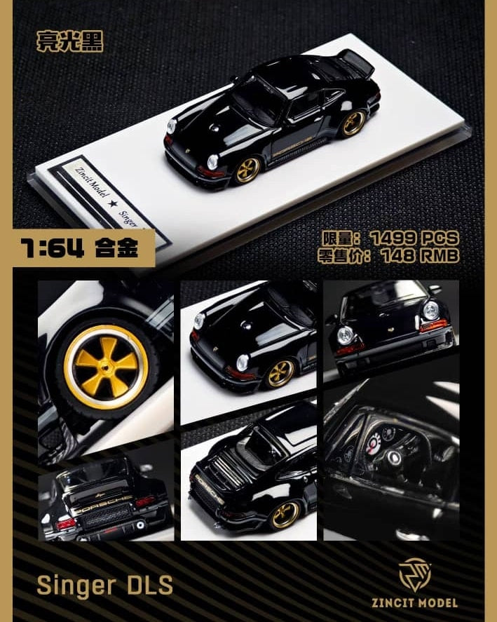 Zincit Model 1:64 Diecast Model Singer 911 964 DLS Gloss Black