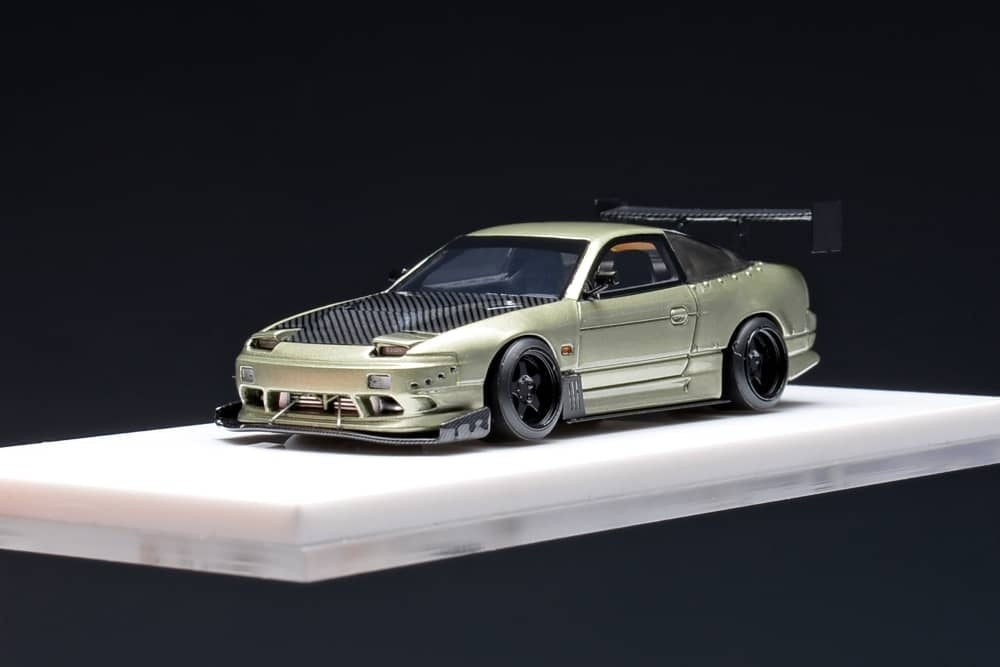 404Error x Old School 1:64 Resin Model S13 Silvia 240SX Street Car Modified. Jade Green Color