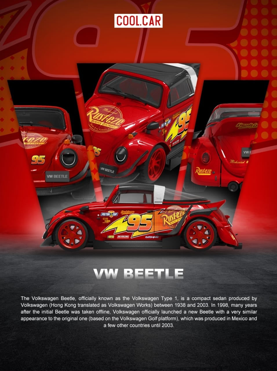 Cool Car CC 1:64 Diecast Model McQueen Livery Livery A) RWB Beetle Targa (CC646233)