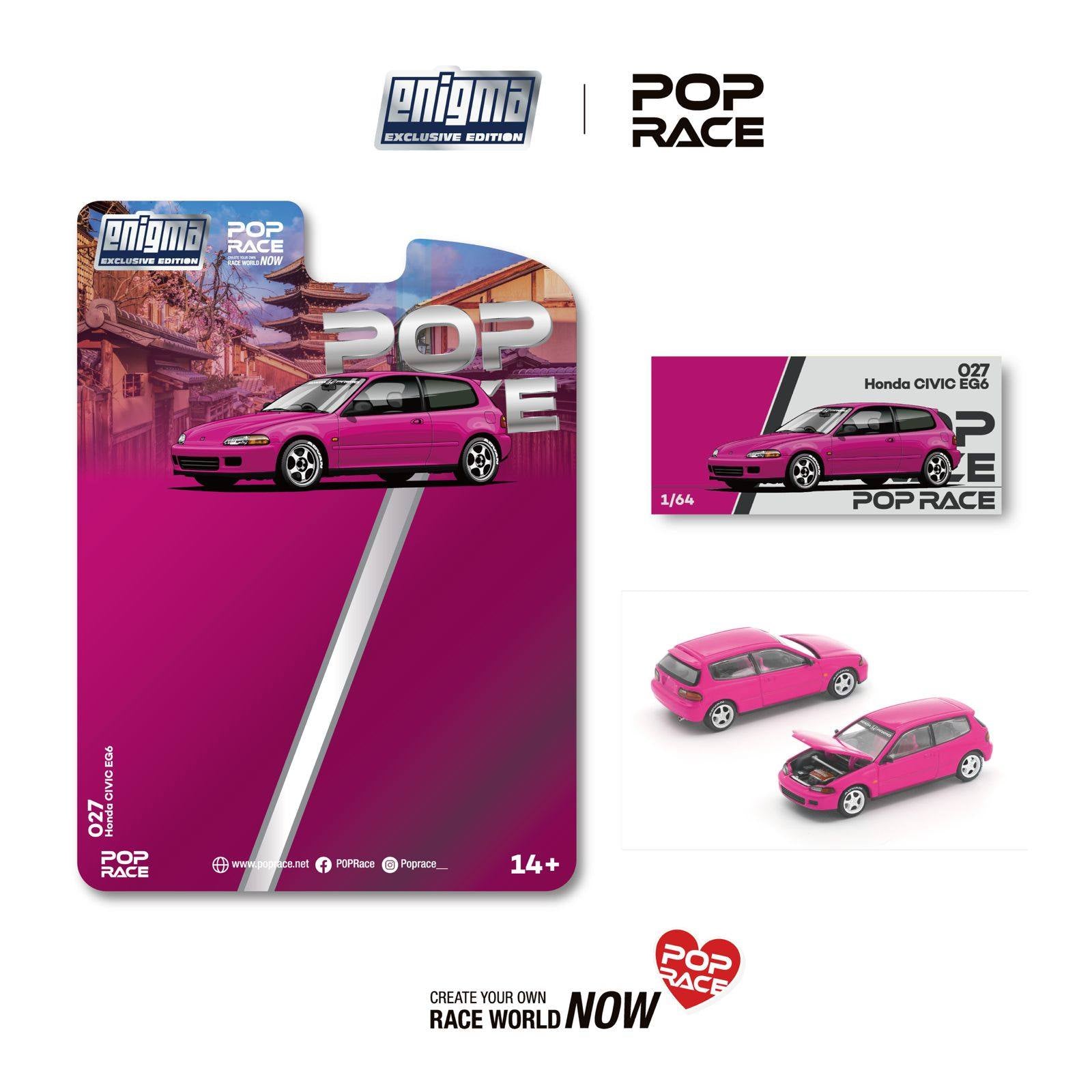 PopRace PRE027 HONDA CIVIC EG6 - PINK