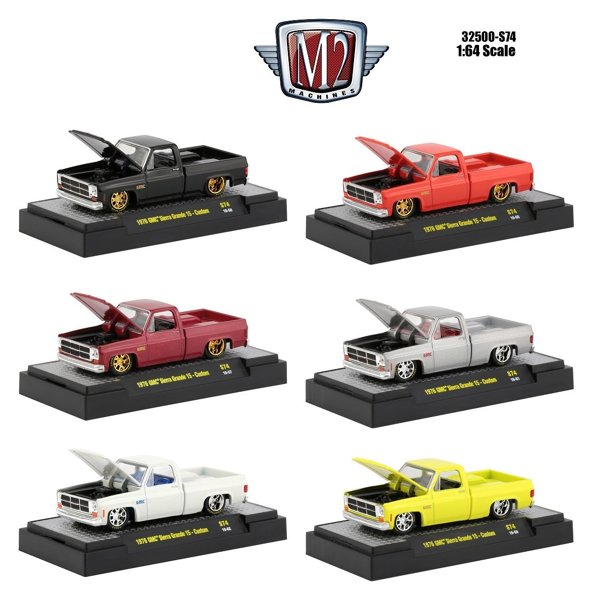 M2 Machines Square Body Truck 1:64 GMC Sierra Grande 15 Custom Trans Am set of 6 - Consigment