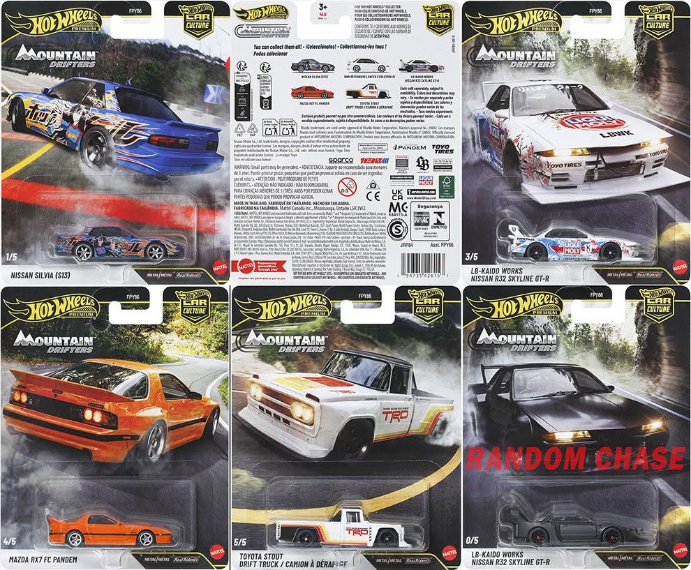 (Preorder) 2027 Hot Wheels Mountain Drifters Assortment 5" piece Set