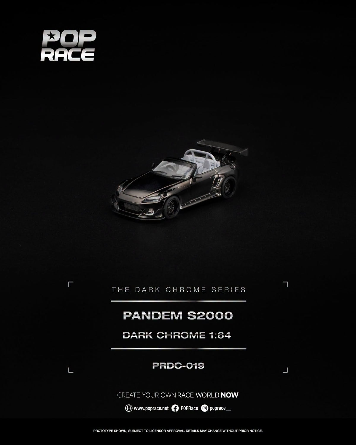 Pop Race PRDC019 PANDEM S2000 DARK CHROME