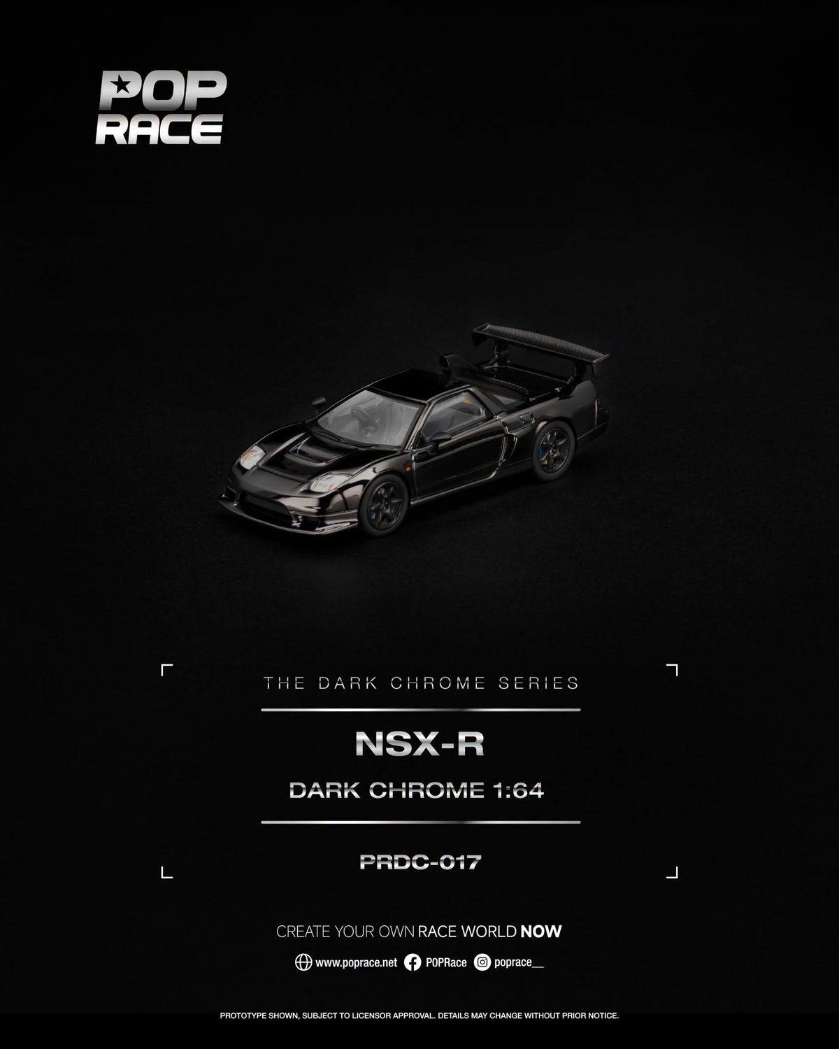 Pop Race  PRDC017 NSX-R DARK CHROME