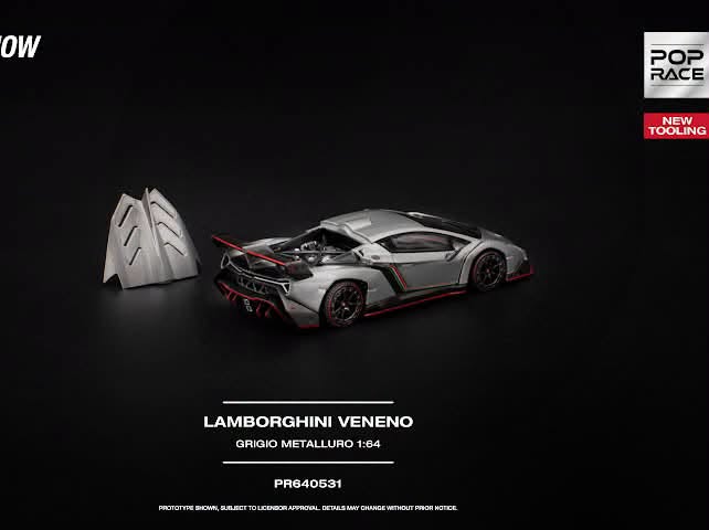 Pop Race PR640531 LAMBORGHINI VENENO - GRIGIO METALLURO